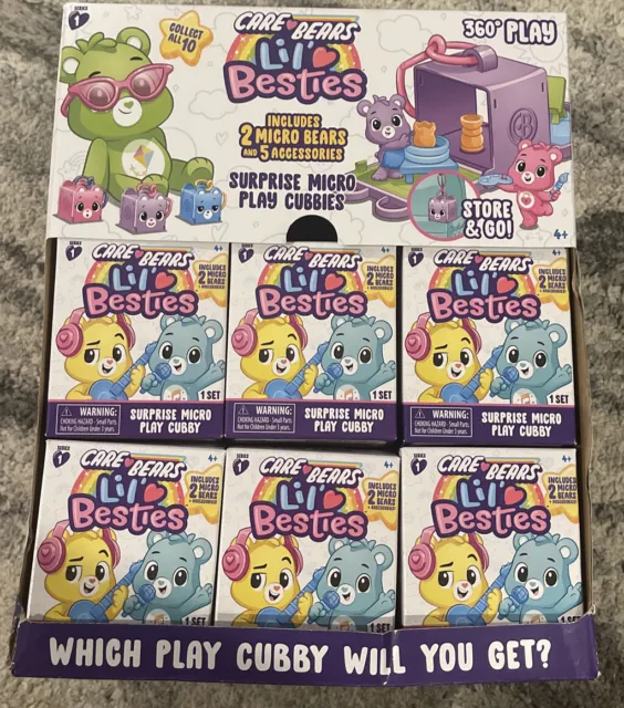Care Bears LIL BESTIES Surprise Micro Play Cubby case of 12 sealed & BRAND NEW