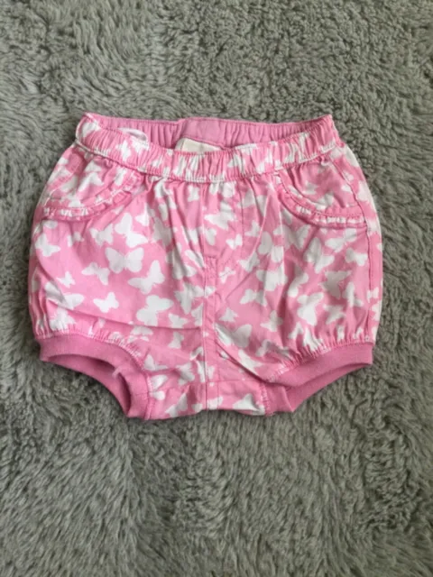 Baby Girls 1-2 Months Pink With Butterflies Elasticated Waist Short by H&M