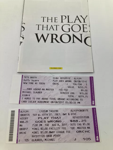 2017 Playbill Lyceum Theatre Rob Falconer in The Play That Goes Wrong 2