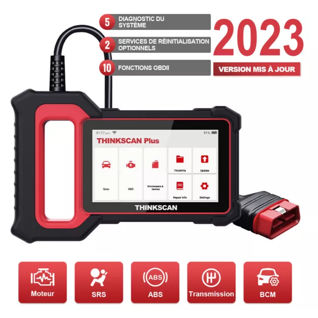 ThinkScan Plus S4 scanners OBD diagnostics Outils 5 Systèmes 3 RESET ABS SRS