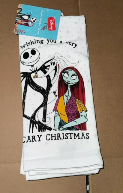 Disney Nightmare Before Christmas Jack Sally 2 Pack Kitchen Towels NEW