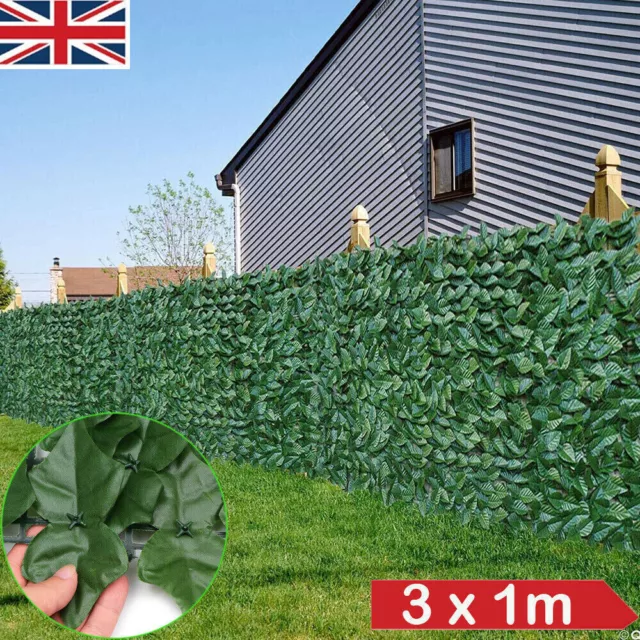 3M Artificial Garden Fence Hedge Ivy Leaf Wall Privacy Balcony Screening Trellis