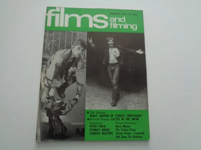 FILMS and FILMING MAGAZINE - AUGUST 1970 - PETER FINCH, STANLEY BAKER