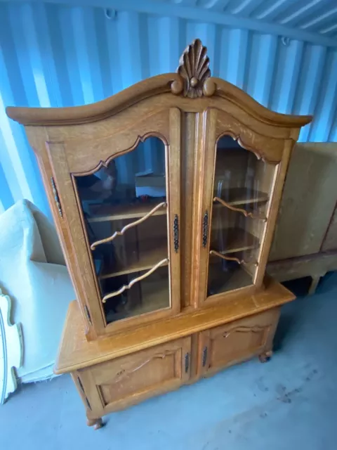 French Louis Style Carved Vitrine Display China Cabinet