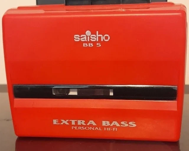 ORIGINAL SAISHO EXTRA Bass Red Walkman Model BB5 Personal Tape Cassette