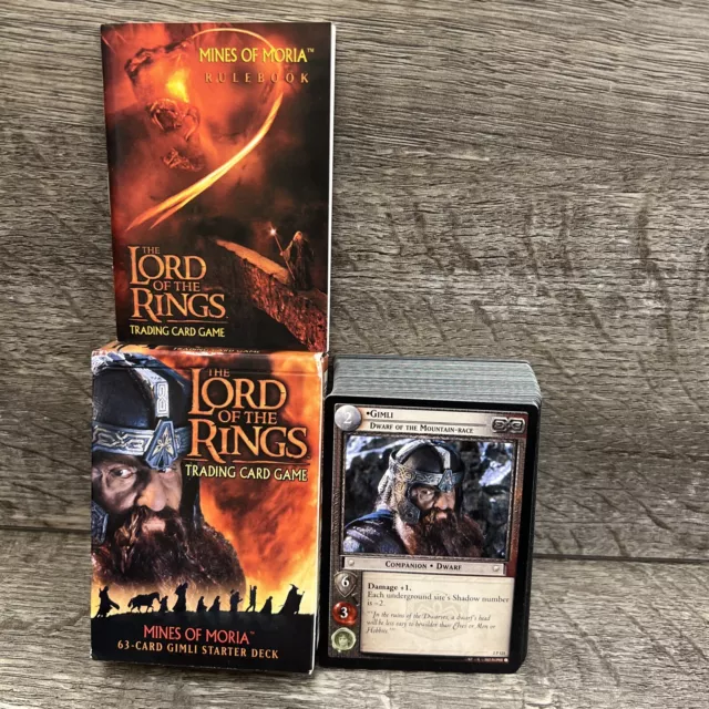 Lord of the Rings Mines of Moria Gimli Deck Trading Cards - Complete