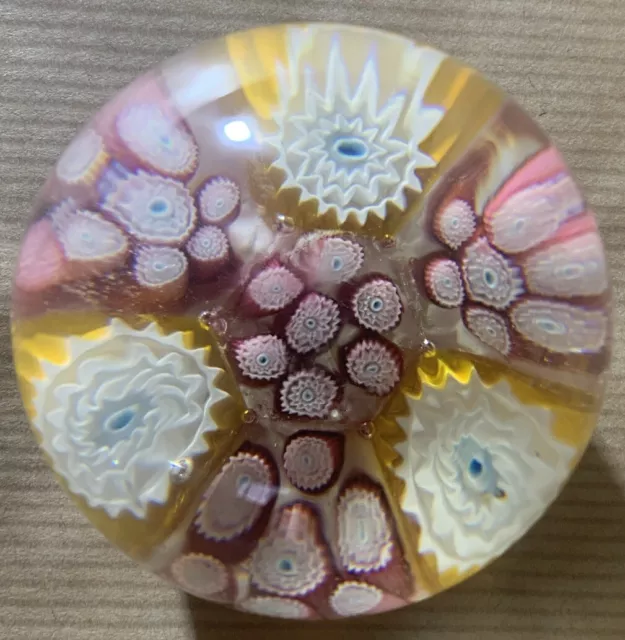 Vintage Egg Shaped Murano Millefiori Glass Paperweight.