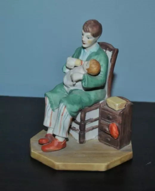 VTG ARNART Imports 1985 Norman Rockwell Figurine Americana MIDNIGHT FEEDING 4"