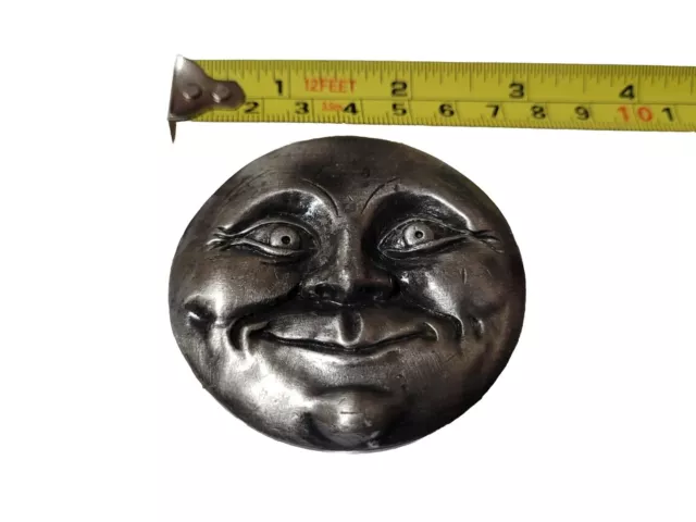 Vintage Bergamot Brass Works Smiling MAN in the MOON Belt Buckle; Circa. 1976