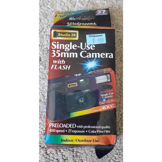 STUDIO 35 SINGLEUSE 35mm Camera with Flash Sealed In Package Walgreens