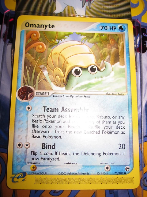 Pokemon Mint (◕‿◕✿) Ex Sandstorm English Omanyte 70/100 Com 1St Edition (2003)