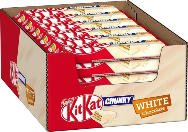 24x 40g Néstle Kitkat Chunky White Schokoriegel Weiße Schokolade NEU MHD 30/9/24