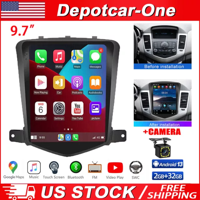 For Chevrolet Cruze 2009-2015 Android 13 Carplay Car Stereo Radio GPS Head Units