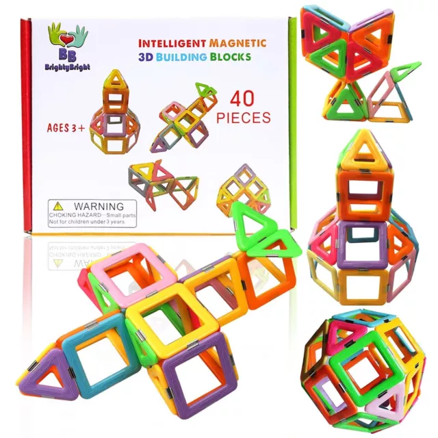 40Pcs Set Child Toddlers Magnetic Blocks Tiles Puzzle Educational Toys Gifts Hot