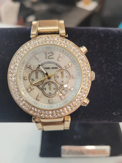 Michael Kors MK5896 Parker Rose Gold-Tone Blush Acetate Women's Watch