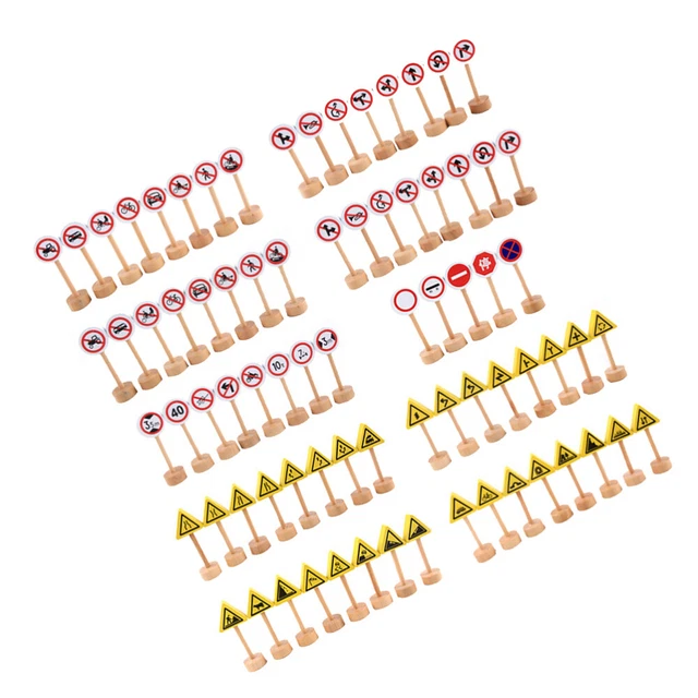 5 Cartelli Stradali In Miniatura In Legno - 7x4,6 Cm Per Giardini Fatati, Case Delle Bambole