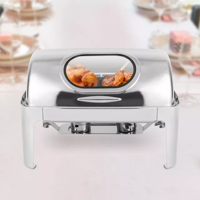 Party Wedding Banquet Serving Food Warmer Roll Over Cover Chafing Dishes Set
