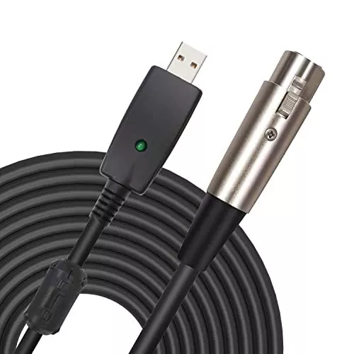 BBSY USB Microphone Cable, USB Male to XLR Female 3 Pin Converter Cable Studio