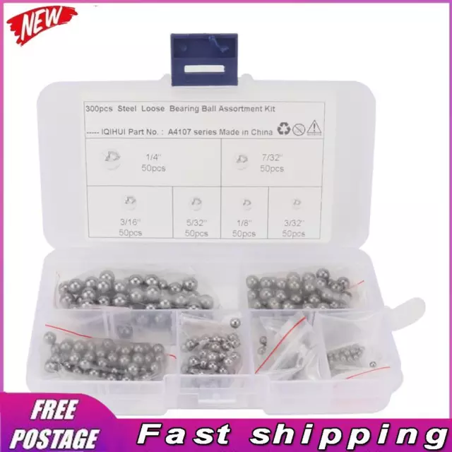 300Pcs Hardness Bearing Ball Silver 2/32 1/8 5/32 3/16 7/32 1/4 Inch Convenient