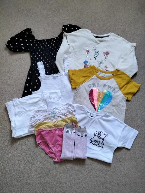 Girl's Spring/Summer Clothes: Dress, Tops, Underwear. George, Gap. 8-9. NWOT