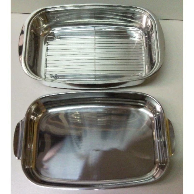 Schulte Ufer Bräter 36cm eckig Allzweck Bräter Edelstahl Induktion Deckel nutzb. 2