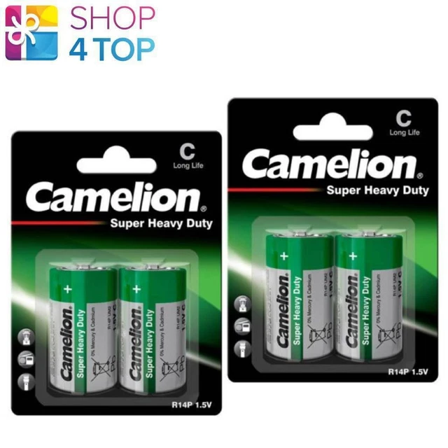 Battery R 14 4 CAMELION C BATTERIES R14P LONG LIFE SUPER HEAVY DUTY 1.5V UM2 2500mAh ...