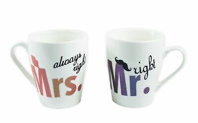 Brubaker Tazza in Porcellana Mr & Mrs 10 x 8 cm Bianco 