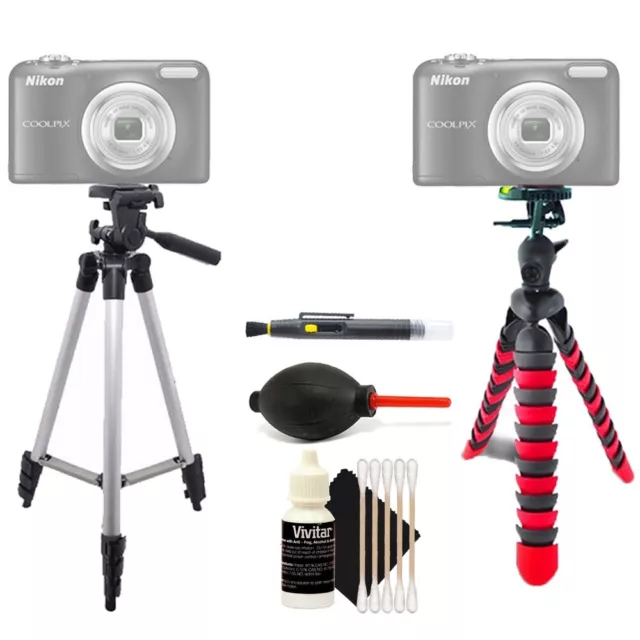 Trípode alto + trípode flexible + kit de accesorios de limpieza para Nikon D7000 y D7200