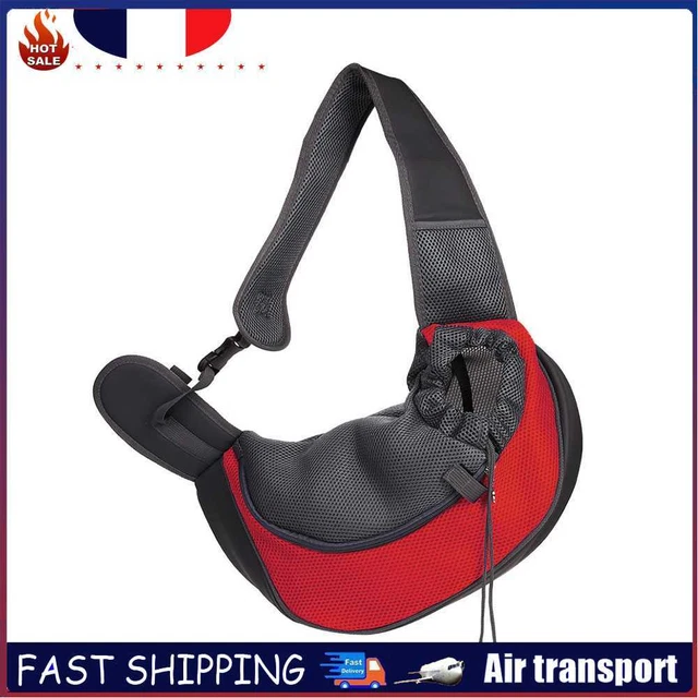 Nylon Pet Carrier Outdoor Travel Dog Cat Mesh Shoulder Backpack (Red L)