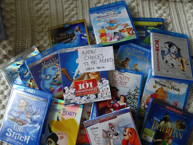 Walt Disney Blu-ray/DVD, or Blu-ray movies NEVER WATCHED You Choose NO DIGITAL