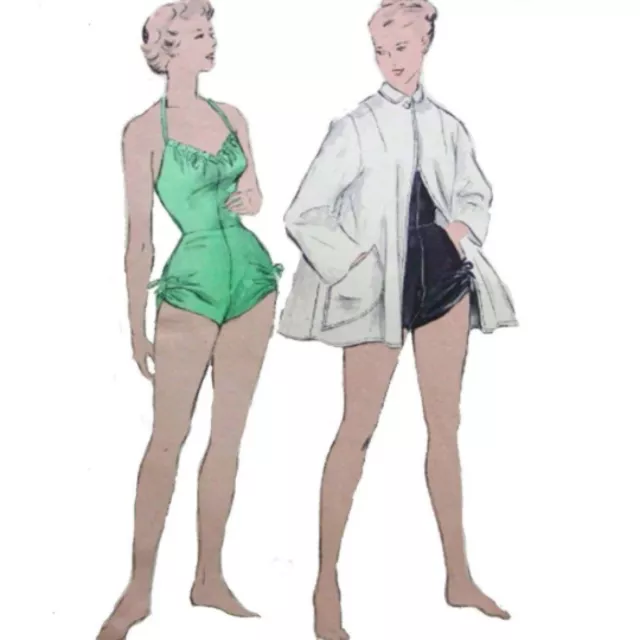 40s Patrón, Traje de Baño & Ropa Abrigo Busto = 86.4cm (86cm)