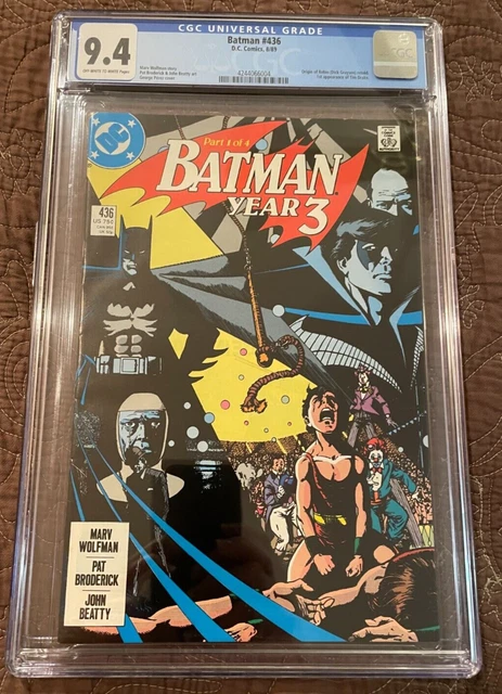 BATMAN #436 CGC 9.4 Near Mint White Pages 1989 DC Comics