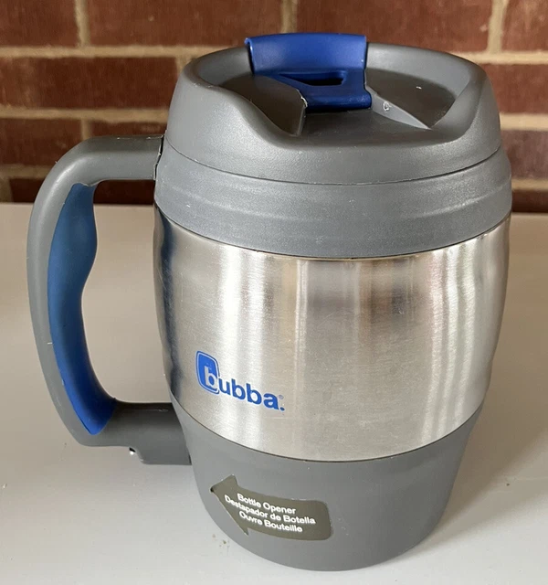 BIG Bubba Keg 52oz Blue Classic Travel Mug W/ Handle & Bottle Opener Hot Or Cold