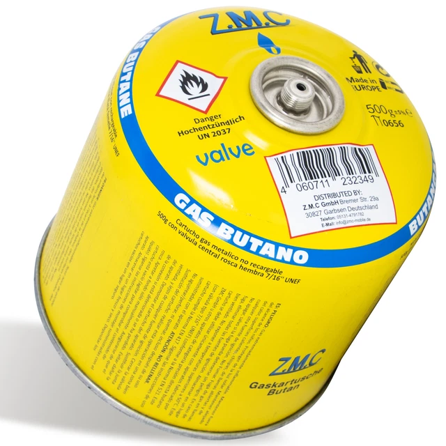 Cartouche De Gaz Propane/butane 500g ZMC - Valve à Vis, 990 Ml, Pour Camping Et Brûleurs