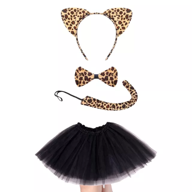 Leopard Tutu Costume Ladies Kids Girls Halloween Book Week Animal Fancy Dress UK 2