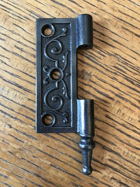 Antique Cast Iron  Door Hinge, Left Half Only - 3½" x 3"