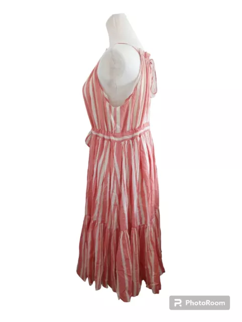 Anthropologie Daylily Stripe Dress  Eva Franco  Size XL Cotton Beachy Fit Flare 3