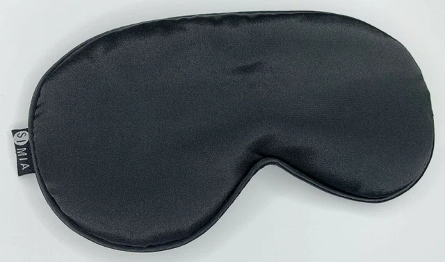 Schlafmaske Herren - Damen Seide Verstellbar Brille Reise Augenbinde Schwarz NEU