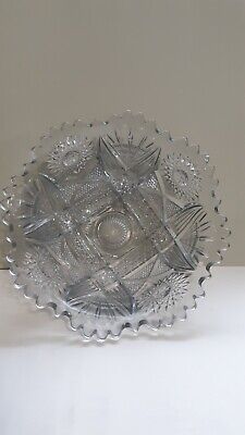 Large Glass Bowl 12-1/2" diameter (American Brilliant Cut????)
