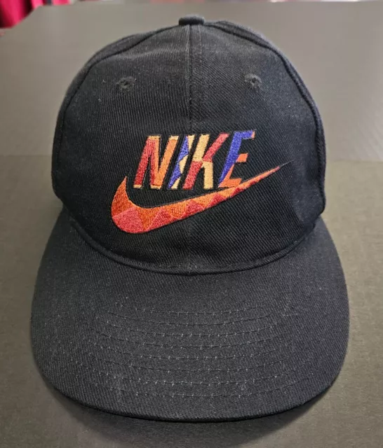 Vintage Nike Swoosh Hat Cap Snapback SpellOut Cap Nylon 80s Rare Neon Hot  Pink