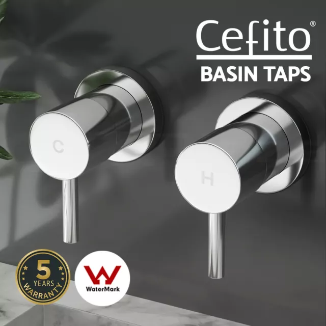 Cefito Bathroom Tap Shower Twin Tap Faucet Basin Sink Bath Swivel Chrome