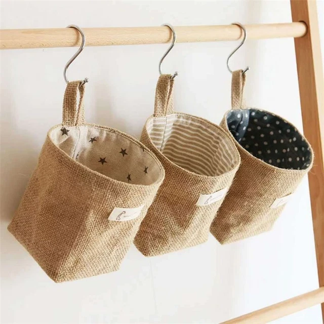 Organizer Desktop Linen Storage Bag Hanging Pocket Storage Basket Storage Box