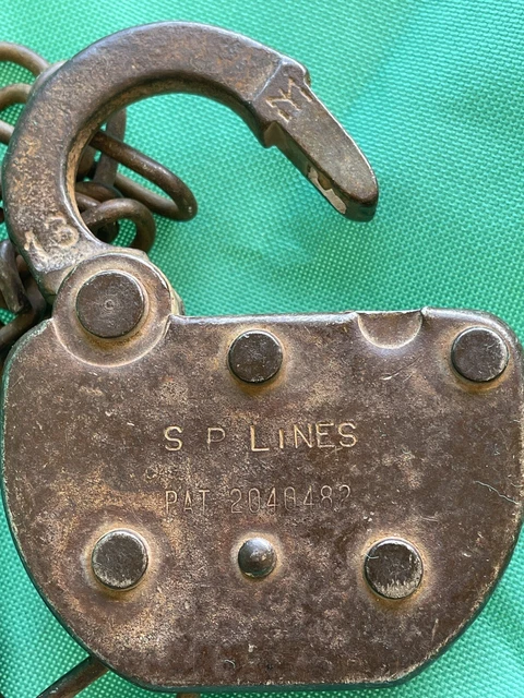 Southern Pacific Railroad Lock Vintage SP Lines CS25 Railway Padlock