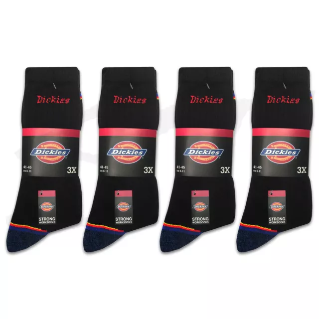 12 Paar DICKIES® Strong Work Herren Arbeitssocken Business Socken Strümpfe Socks