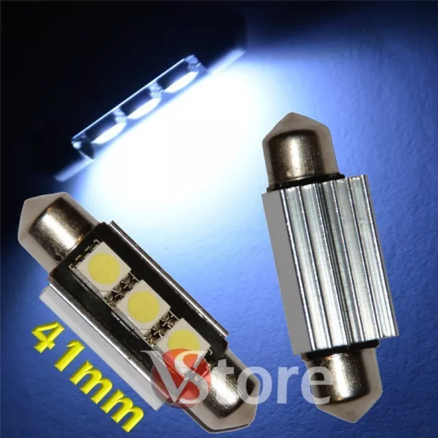 2 Ampoule Navette 41mm LED 3 SMD 5050 ANTI ERREUR CANBUS Plafonnier Plaque 12V