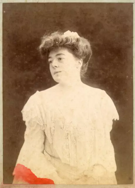 Fashion, Women in Lace Dress, ca.1895, Vintage Albumen Print Vintage Albumen