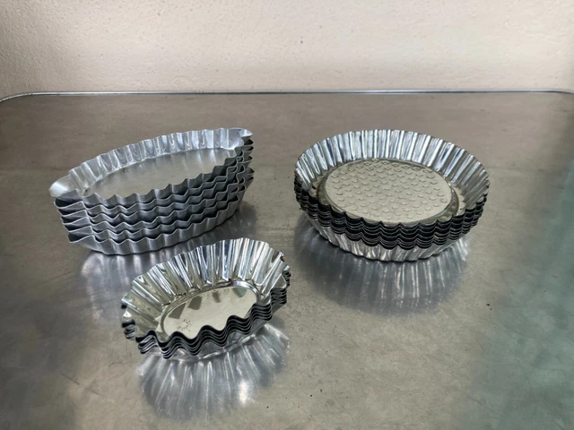 Lot de 6 Moules à Pasteis de Nata Aluminium revêtu | Diamètre 8 cm
