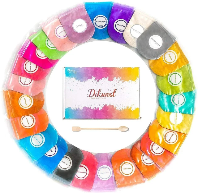 25 Mica Polvo Resina Epoxi Pigmento Hágalo usted mismo Jabón Arte en Uñas Vela de Cera