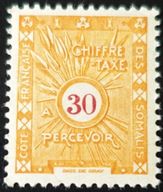 France Colonie Cote Des Somalis Timbre Taxe N°39 Neuf * Mh