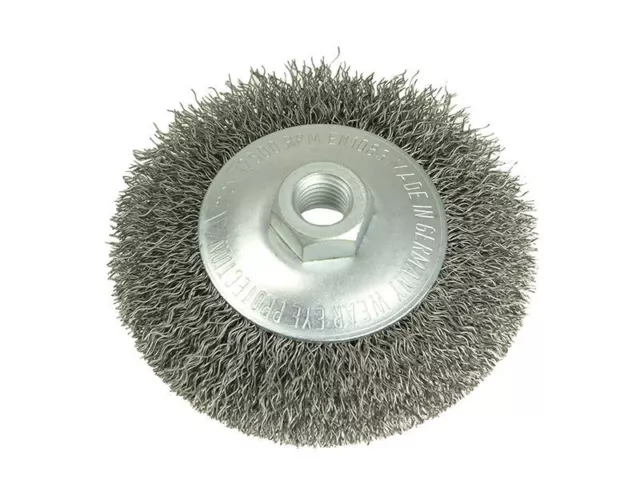 Lessmann - Conical Knot Brush 100mm M14 x 0.35 Steel Wire